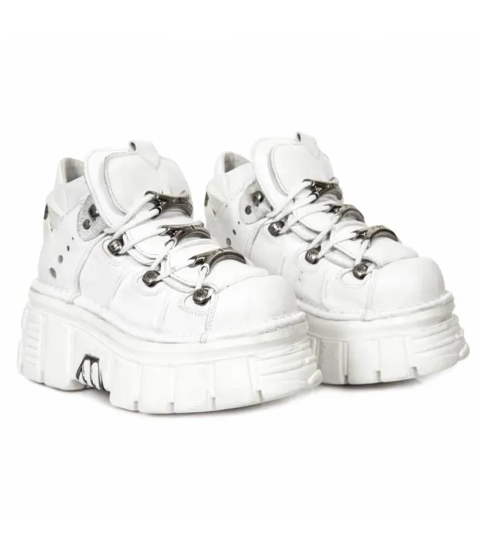 Zapato de Piel New Rock Original Blanco Plataforma  M.106-S53