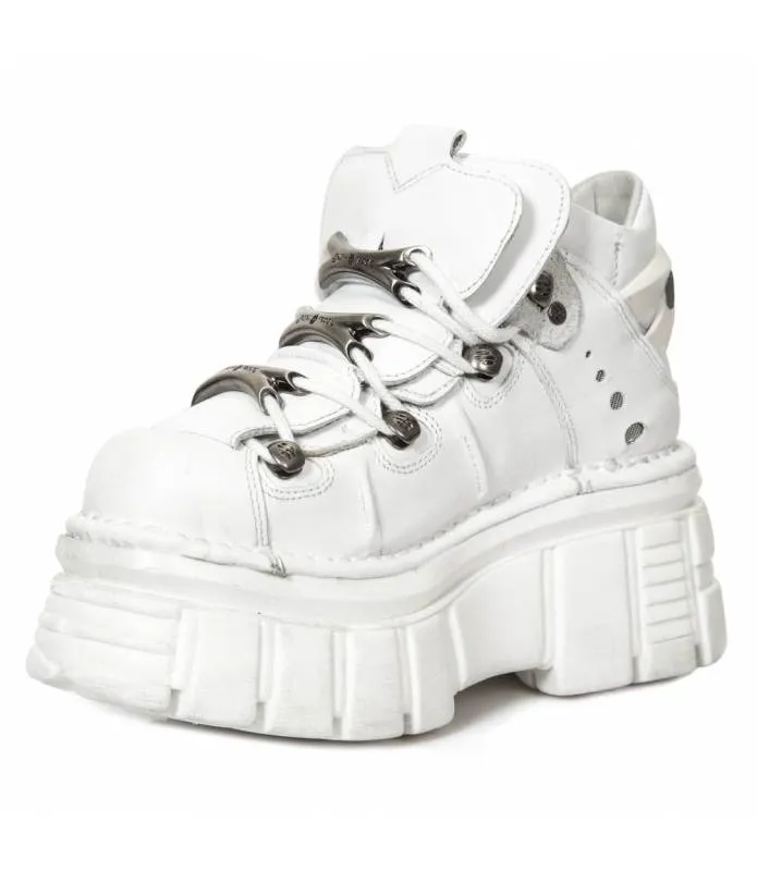 Zapato de Piel New Rock Original Blanco Plataforma  M.106-S53