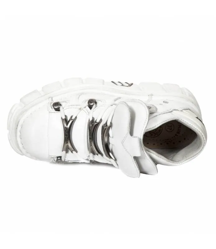 Zapato de Piel New Rock Original Blanco Plataforma  M.106-S53