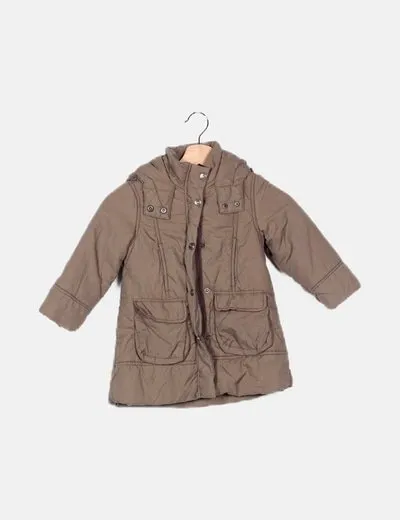 Zara Abrigo acolchado khaki