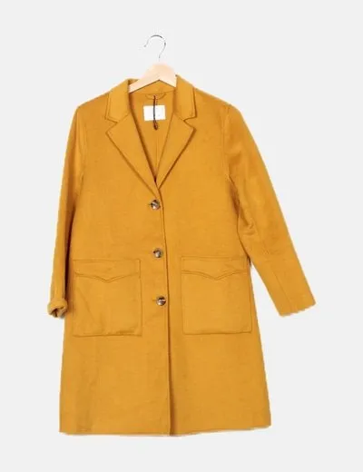 Zara Abrigo amarillo básico